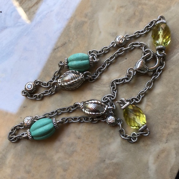 Judith Ripka Turquoise Sterling Necklace - Picture 3 of 4